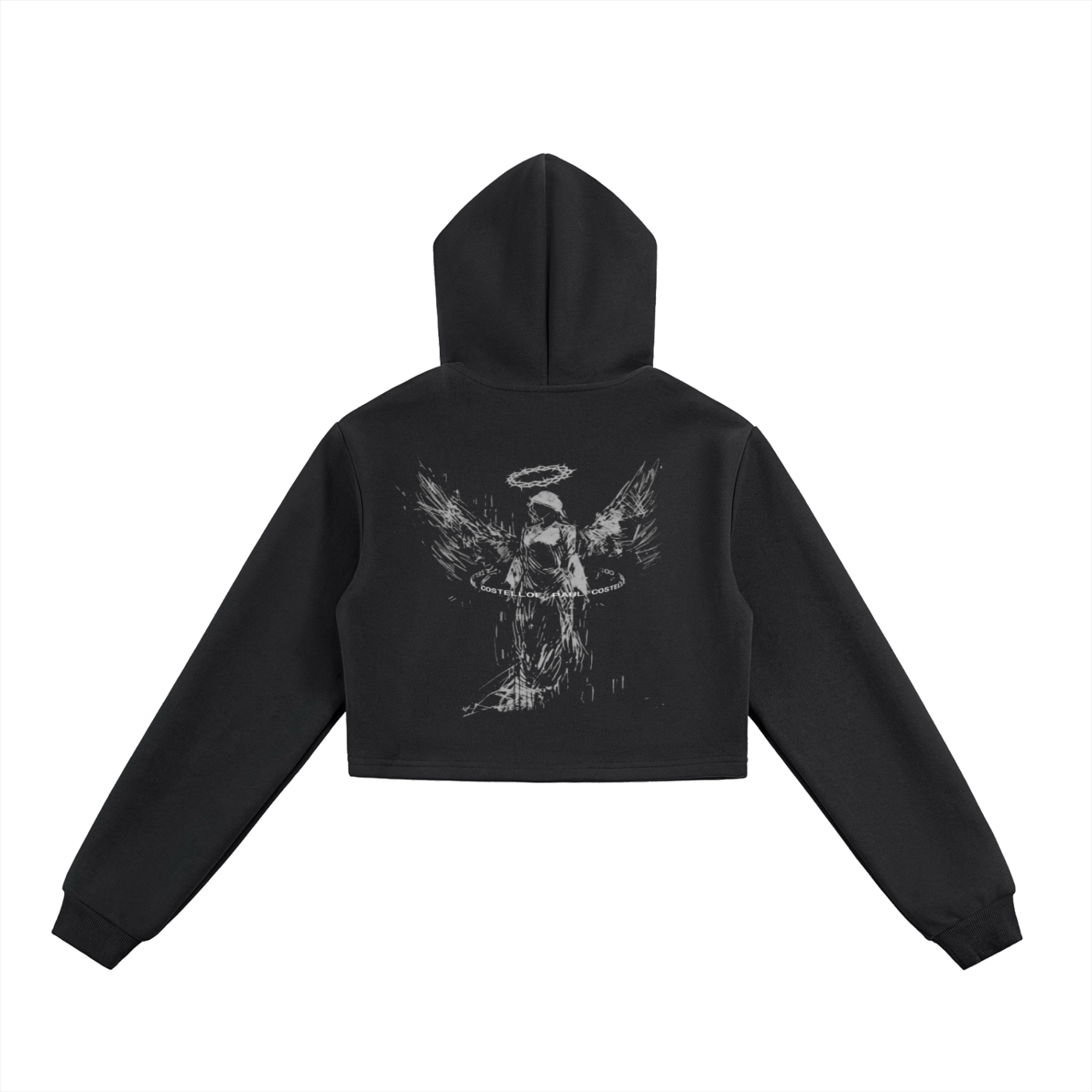 Angel Essential Cropped Zip-Up Hoodie