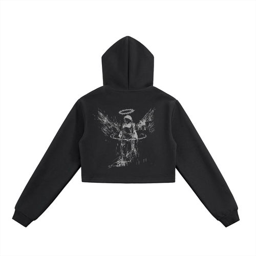Angel Essential Cropped Zip-Up Hoodie