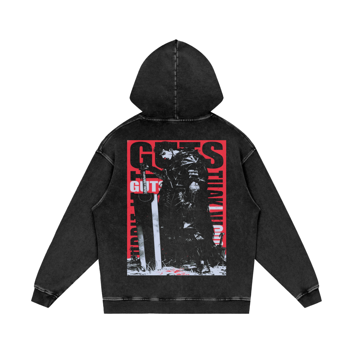 Dark Fantasy Warrior-Inspired Black Sword Hoodie
