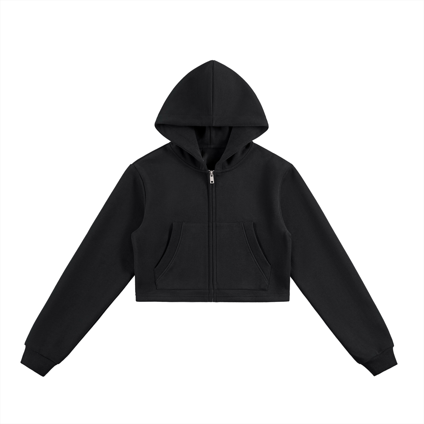 Angel Essential Cropped Zip-Up Hoodie