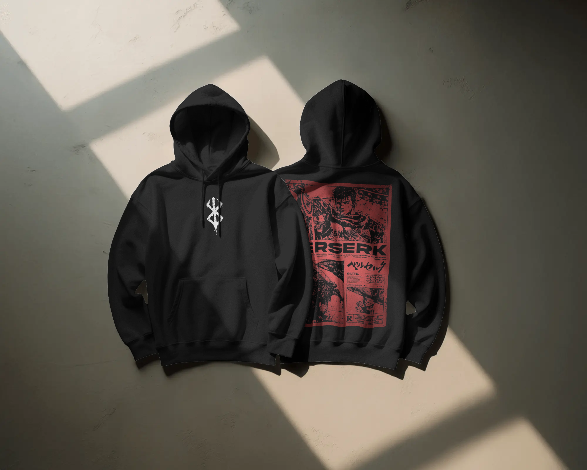 Dark Fantasy Warrior-Inspired Blood Oath Oversized Hoodie