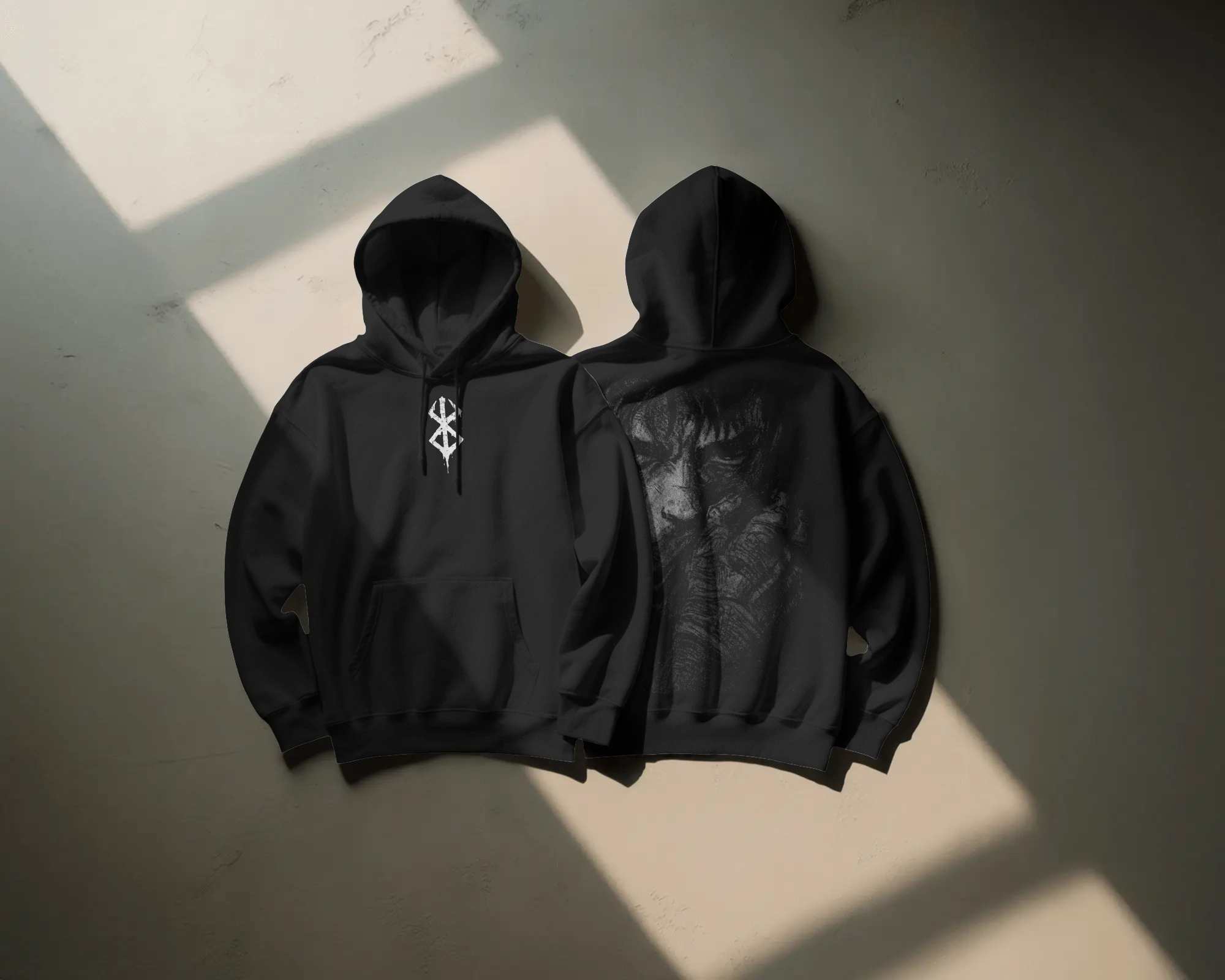 Dark Fantasy Warrior-Inspired Brutal Resolve Oversized Hoodie