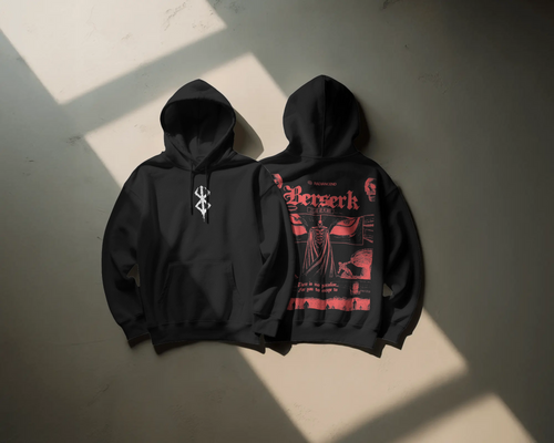 Dark Fantasy Warrior-Inspired Black Sword Hoodie