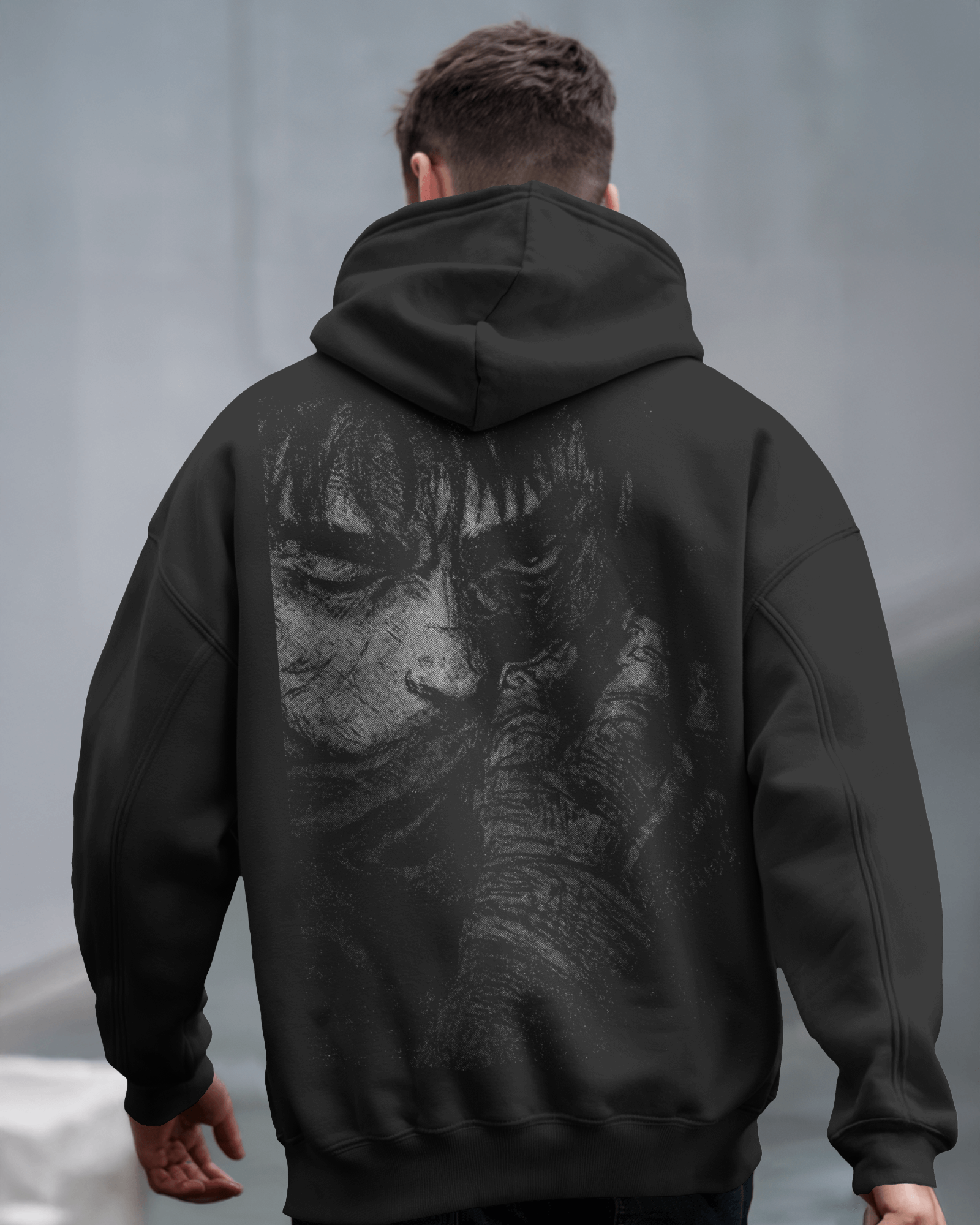 Dark Fantasy Warrior-Inspired Brutal Resolve Oversized Hoodie