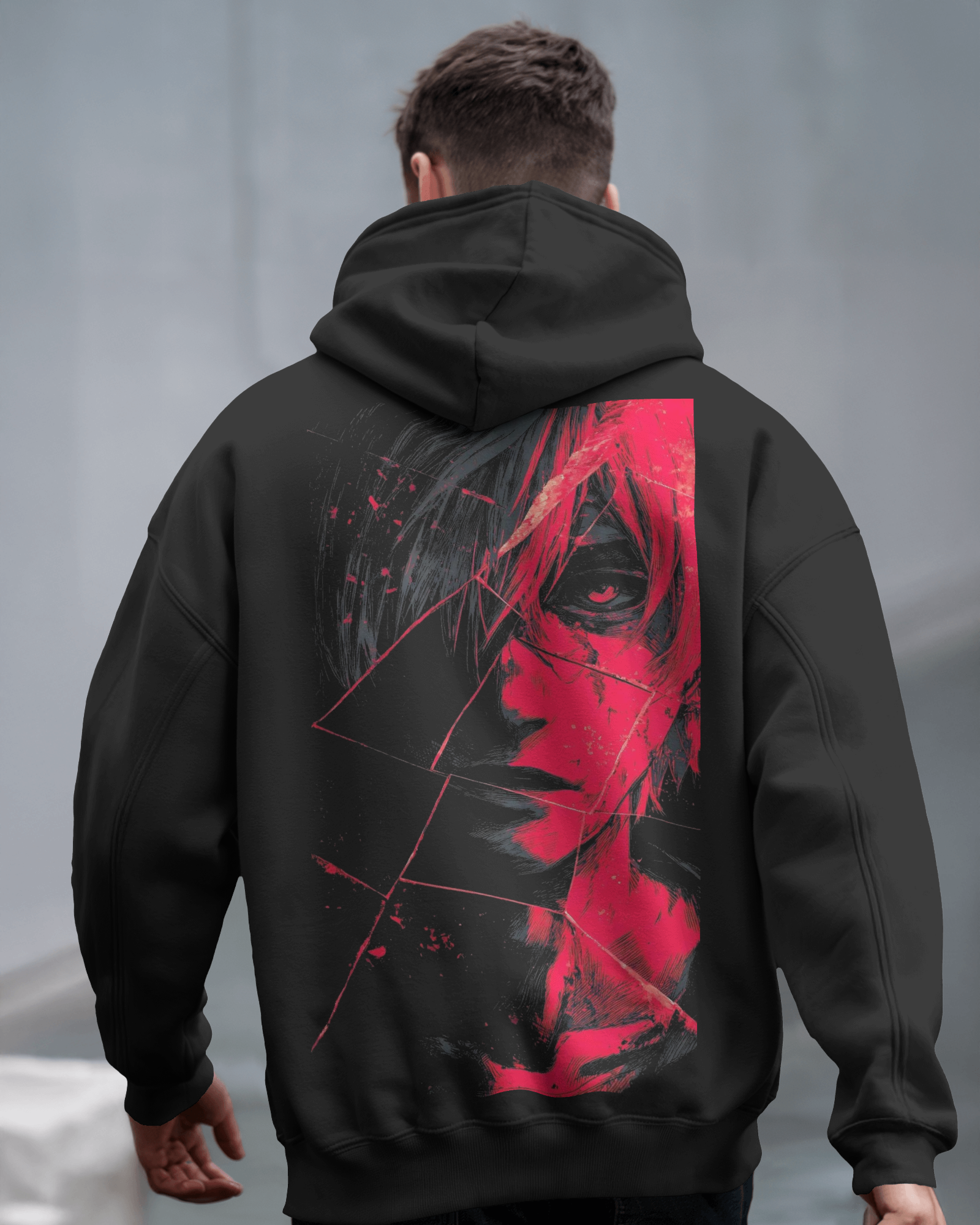 Dark Ghoul-Inspired Shadow Anime Oversized Hoodie